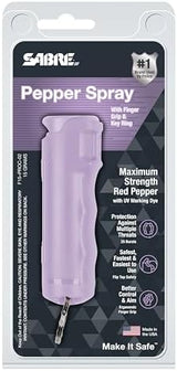 SABRE Pepper Spray with Fast Flip Top, Maximum Police Strength OC Spray, Key Ring for Easy Carry and Fast Access, Finger Grip for More Accurate and Faster Aim, 0.54 fl oz, Secure and Easy to Use