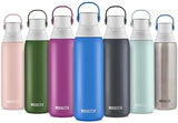 Brita Stainless Steel Premium Filtering Water Bottle, BPA-Free, Reusable, Insulated, Replaces 300 Plastic Water Bottles, Filter Lasts 2 Months or 40 Gallons, Includes 1 Filter, Carbon - 20 oz.