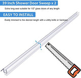 2-Pack Butecare Frameless Shower Door Bottom Seal for Glass Doors – Stop Shower Leaks and Create a Water Barrier (1/2” x 39”)
