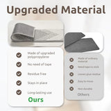 PADOOR 15PC Stair-Treads Non Slip, 3D Peel and Stick Stair Treads for Wooden Steps Indoor, Stair-Carpet Treads Washable Reusable Adhesive Stair-Runner Rugs for Kids and Dogs 8"x30" Grey