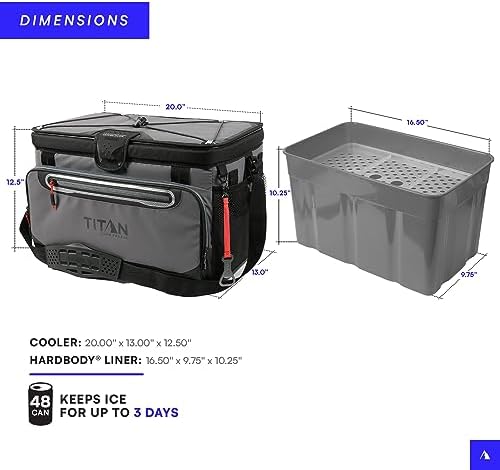 Arctic Zone Titan Deep Freeze Cooler - Zipperless Hardbody Cooler - Small & Large Capacity- Beach & Camping Cooler - Deep Freeze Insulation, HardBody Liner, and SmartShelf