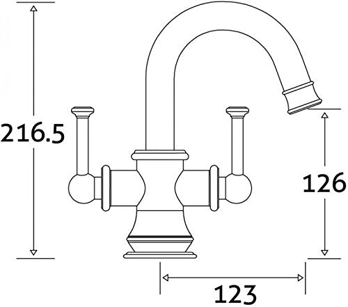 Spoutford Bathroom Traditional Chrome Plated Basin Sink Mono Tap Includes Click Clack Waste