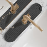 Kitchen Faucet Absorbent Mat - Diatomite Stone Sink Tray, Quick Drying, Modern Design - Durable Faucet Drip Mat for Kitchen Sink and Bathroom Counter [17.7"" x 3.9"", Dark Grey]