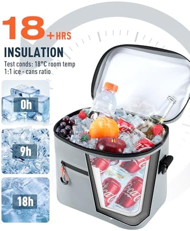 Soft-Sided Cooler Bag, 7/16/30 Can Portable Ice Chest Box, Waterproof, Leak-Proof, Insulated Cooler for Lunch, Beach, Drink, Beverage, Travel, Camping, Picnic