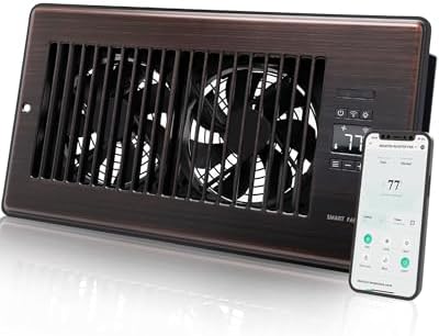 Super Quiet Register Booster Fan for 6" x 12" Register Holes, Smart Register Vent with Dual Intelligent Thermostat and WIFI App Control, Heating Cooling AC Vent Fan (ORB)