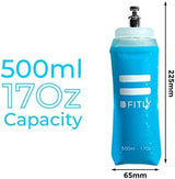 Soft Flask - Shrink As You Drink Soft Water Bottle for Hydration Pack - Folding Water Bottle Ideal for Running, Hiking, Cycling, Climbing & Rigorous Activity