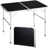 3.0 Ft Folding Portable Camping Table with Adjustable Height Legs, RV Dining Tables, Grill, DJ, BBQ, Dining, Picnic, Cooking, Beach, Garden, Black