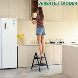 2 Step Ladder Folding Step Stool, Heavy Duty 330 Lbs Load Stepladder, Small Kitchen/Closet Ladder for Adults/Kids, Lightweight Step Ladder 2 Step Folding with Anti-Slip Wide Pedal for Home by OOSOFITT