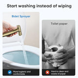 Arofa Gold Handheld Bidet Sprayer for Toilet - Stainless Steel Cloth Diaper Jet Spray, Adjustable Water Pressure Control with Bidet Spray Hoses, Bidet Toilet Sprayer for Baby/Feminine Wash