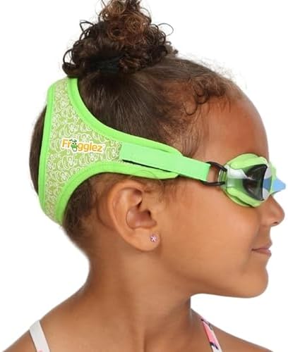 Frogglez Anti-Fog Swimming Goggles for Kids Under 10 (Ages 3-10) Recommended by Olympic Swimmers; Premium Pain-Free Strap