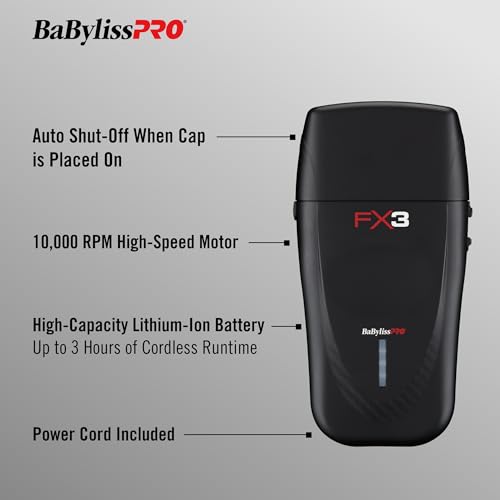 BaBylissPRO Barberology Double Foil Shaver FXX3SB FX3 Professional High-Speed Electric Shaver