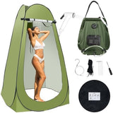 Portable Camping Privacy Tent, Outdoor Shower Tent Kit with 5 Gallon Shower Bag-(Nozzle Upgraded)