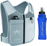 REVALI Zip Reflective Running Vests with Hydration Bottle, Adjustable Waistband & Breathable Material, Chest Pack Gear Phone Holder for Men & Women