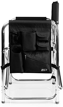 ONIVA - a Picnic Time brand - Sports Chair with Side Table, Beach Chair, Camp Chair for Adults, (Black)