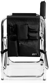 ONIVA - a Picnic Time brand - Sports Chair with Side Table, Beach Chair, Camp Chair for Adults, (Black)