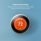 Google Nest Learning Thermostat - 3rd Gen - Programmable Smart Thermostat for Home - Compatible with Alexa (White)