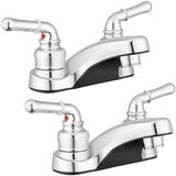 Pacific Bay Lynden Bathroom Sink Faucet - Metallic Plating Over Lightweight ABS Plastic (Chrome) - 2 Pack
