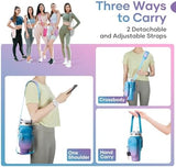 linmaya Water Bottle Carrier Bag with Phone Pocket for Stanley Cup 40/30oz,Insulated Neoprene Water Bottle Holder Cross-boday Bag with Adjustable Shoulder & Handheld Strap Stanley Cup Accessories