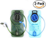 Hydration Bladder 2 Liter/70 oz(2 Pack) - Water Bladder Pack of 2(1 Piece Blue+1 Piece ArmyGreen) - BPA Free Hydration Pack Replacement