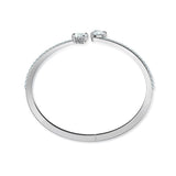 Swarovski Mesmera Bangle Bracelet, Heart-Shaped Clear Crystals on a Rhodium Finish Cuff, Size M, from the Attract Soul Collection
