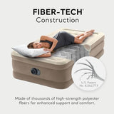 Intex Dura-Beam Deluxe Ultra Plush Air Mattress : Fiber-Tech – Built-in Electric Pump – 18in Bed Height – 300lb Weight Capacity – Twin Size