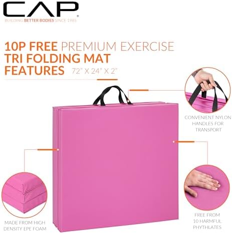 CAP Barbell All Purpose Folding Anti Tear Exercise Training Aerobic Fitness Gym & Gymnastics Balance Mat | Multiple colors