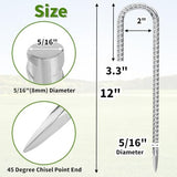 12 Inch Ground Stakes Heavy Duty J Hook 30-Pack Metal Spikes Galvanized Ground Hooks Anchors Rebar Ground Stakes for Fence Tent Gazbo Bounce House and Outdoor Decorations Inflatables