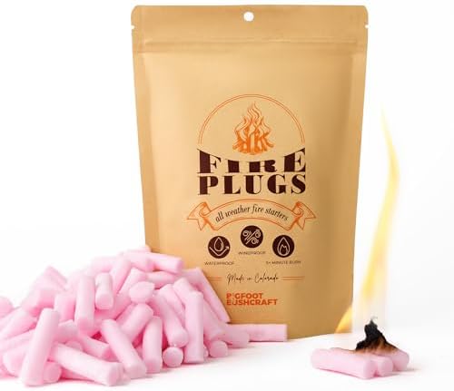 Non-Toxic Waterproof Fire Starters with 5+ Minute Burn for Emergencies, Survival, Campfires, Fire Pits, Grills - Made in The USA - 80 Pack