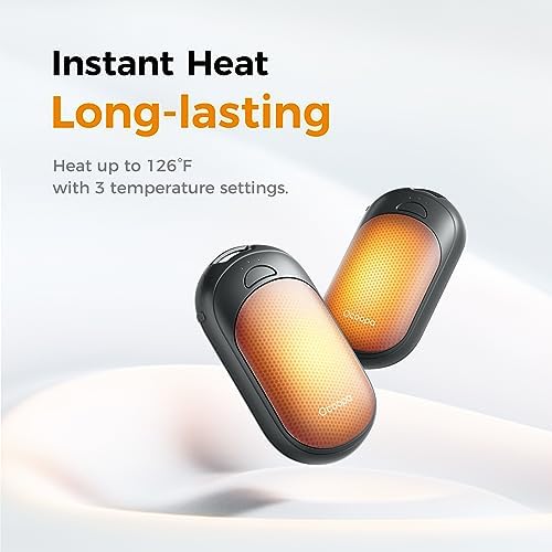 OCOOPA Magnetic Hand Warmers Rechargeable 2 Pack, AI Electric Handwarmers, Fast Heating, 3-Settings, UL Certified, Portable Heater, Gloves Fitting, Travel Essentials, Gifts Women Men, UT3 Lite