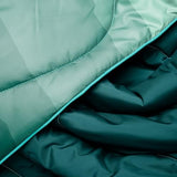 Rumpl Original Puffy Blanket - Warm Puffy Camping Blanket, 100% Recycled Polyester Insulation, Lightweight, Packable, Water-Resistant, Outdoor Puffer Blanket, 52"x75", V2, Cascade Fade - Green