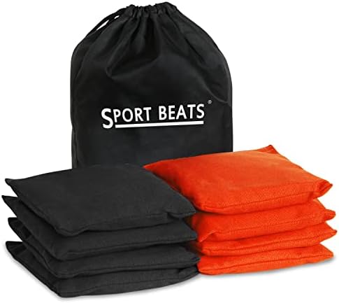 SPORT BEATS Cornhole Bags Set of 8 Regulation Weight & Size Corn Hole Bags Bean Bags for Cornhole Game Includes Carry Case