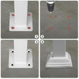 Outvita Handrails for Outdoor Steps, Wrought Iron Handrail Fits 2 or 3 Steps, Transitional Handrail with Installation Kit, Stair Railing for Concrete Steps or Wooden Stairs(White)