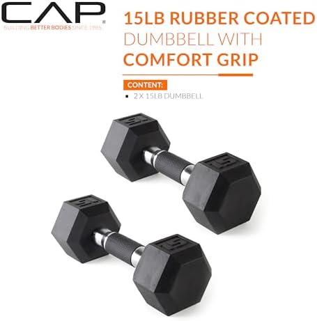 CAP Barbell Coated Dumbbell Weight | Multiple Options Pairs & Sets