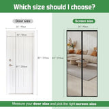 Magnetic Screen Door Mesh Keeps Bugs Out: Door Screen Magnetic Closure 36" x 83" Fits Door Size 34" x 82" - Magnetic Door Curtain Heavy Duty Fiber Fabric Washable - Hands Free Entry