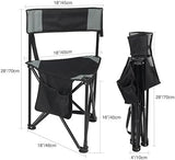 REDCAMP 2 Pack Tripod Camping Chairs Folding Lightweight, Portable 3 Legged Tripod Stool Seat with Backrest, Small Golf Chair Compact for Adults Fishing Hunting, Black