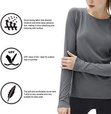 isnowood Women's Sun Protection Long Sleeve Shirts, UPF 50+ UV Rash Guard Swim Shirt, Workout Hiking Running Athletic Tops