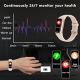 Fitness Tracker with 24/7 Heart Rate Sleep Blood Oxygen Monitor,IP68 Waterproof Smart Watch,1.10''AMOLED Touch Color Screen,Step Counter Health Activity Trackers for Women Men