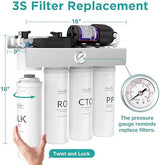 SimPure T1-400ALK 1-Year Replacement Filter Cartridge Pack Set for T1-400ALK Tankless Reverse Osmosis Water Filter System (2*PP + 2*CTO + 1*RO + 2*ALK)
