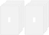 Screwless Toggle Switch Wall Plates 1-Gang Switch Outlet Electrical Cover Plate Unbreakable Thermoplastic Faceplate for Decora Receptacle Outlet Switch, White (10 Pack)