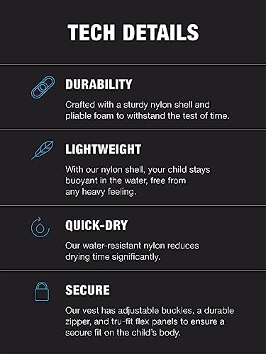 HyperLite Elite Kids Life Jacket, US Coast Guard Approved, Great for Any Water Sports Activity Including Boating, Paddle & Swimming