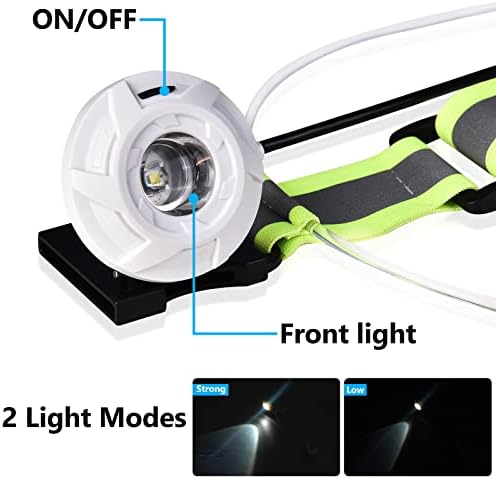 LED Reflective Running Vest with Front Light,Running Lights for Runners,Reflective Running Gear for Men/Women Running,Cycling or Walking, High Visibility Warning LED Lights