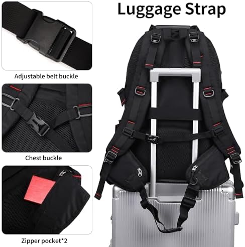 Nerlion 40L Hiking Backpack Travel Backpack for Men Women Camping Waterproof Outdoor Hiking Daypack Lightweight Backpack (Black)