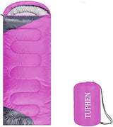 tuphen- Sleeping Bags for Adults Kids Boys Girls Backpacking Hiking Camping Microfiber Liner, Cold Warm Weather 4 Seasons Indoor Outdoor Use, Lightweight & Waterproof