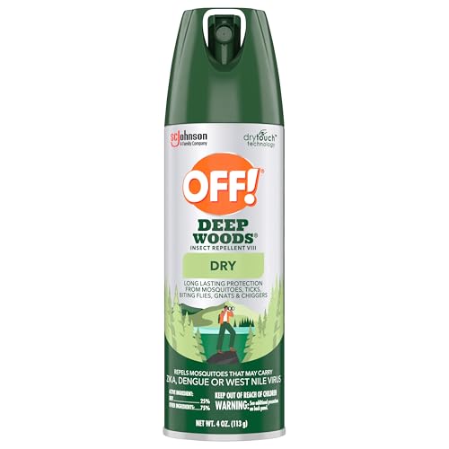 OFF! Deep Woods Insect Repellent Aerosol, Dry, Non-Greasy Formula, Bug Spray with Long Lasting Protection from Mosquitoes, 4 Oz, 4 Count