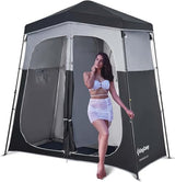 KingCamp Camping Shower Tent, Instant Portable Privacy Shelter, 1/2 Room Large Outdoor Toilet Tent with Floor, Water-Resistant, Windproof & Easy Setup for Beach, Camping & Hiking