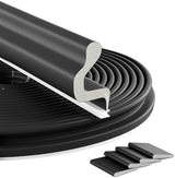 20FT Kerf Weather Stripping Door Seal Soundproof Weather Strips Seal Strip for Door Frame Exterior Weather Stripping (20FT,Black,4 Gaskets)