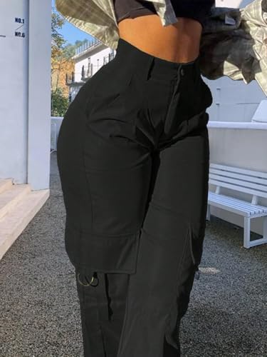 Cargo Pants for Women High Waisted Casual Pants Work Pants Baggy Stretchy Wide Leg Y2K Streetwear with Pockets