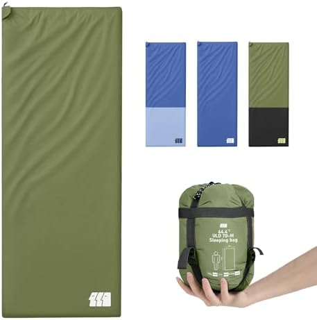 Ultralight Warm Weather Sleeping Bag - Portable, Waterproof, Compact Lightweight, Comfort with Compression Sack - Great for Outdoor Camping, Backpacking & Hiking