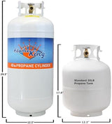 Flame King YSN401a 40 Pound Steel Propane Tank Cylinder with Overflow Protection Device Valve,White
