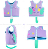 Pottwal Swim Vest for Kids - Swim Jacket for 1-2 Years (24-33LBS) - Buoyancy Aid Made of Neoprene & EPE - with Adjustable Crotch Strap